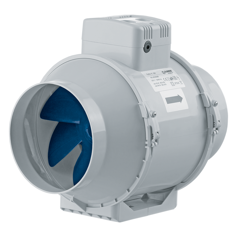 Blauberg Turbo Max 100 - Inline mixed-flow fans provide ultra quiet operation and excellent airflow even in high pressure systems