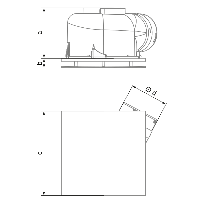 Vents Ultra 250 Square Т (120V/60Hz) - Dimensions