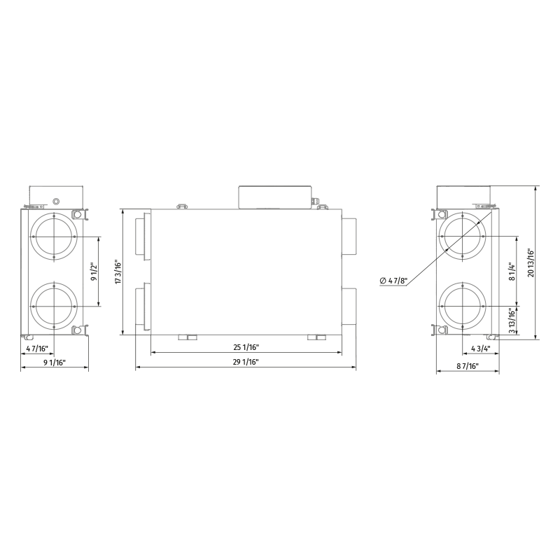 Vents ERV DR 80 - Dimensions