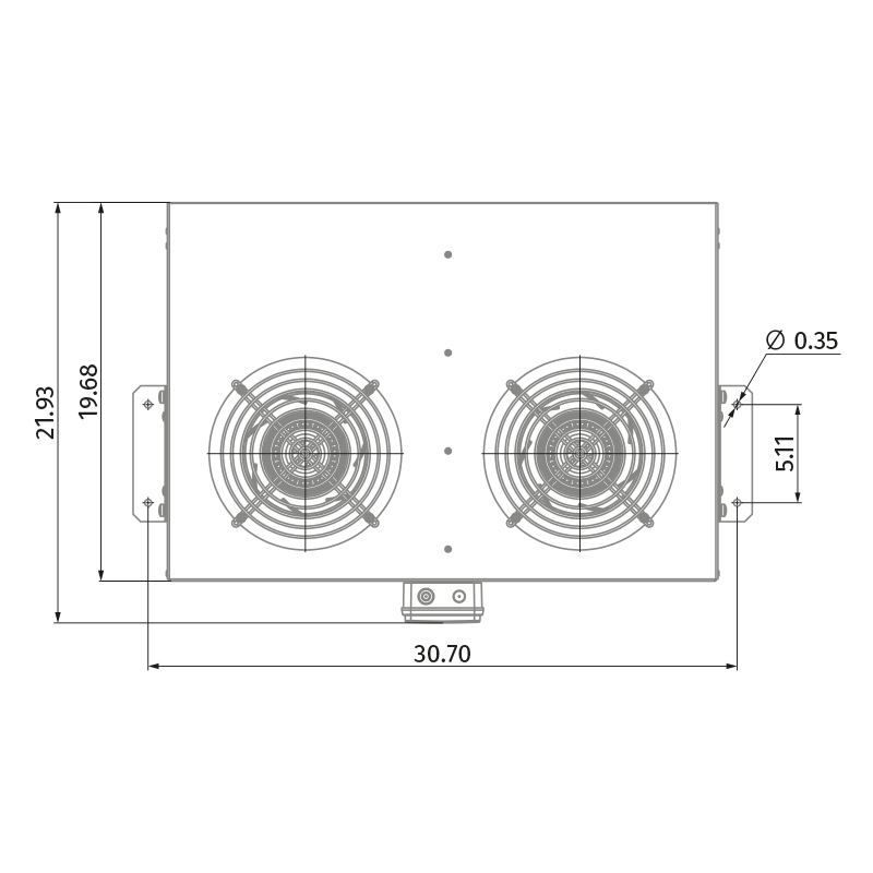 Blauberg Centro-Jet Dual 12N EC 120/60Hz - Dimensions