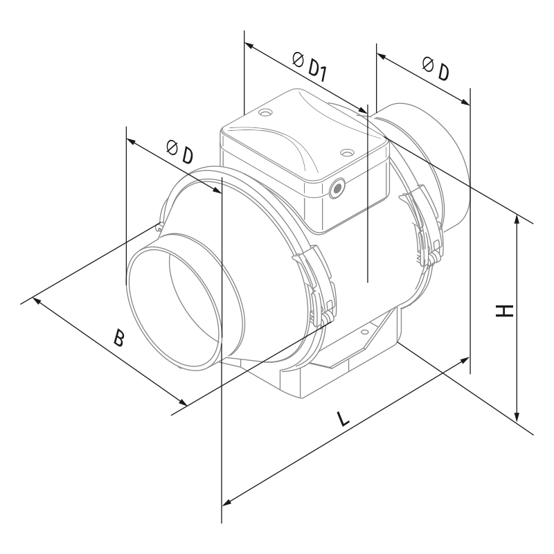 Vents Turbo EC 100 - Dimensions