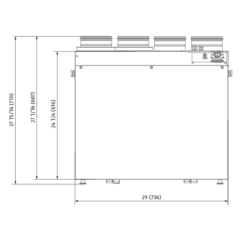 Blauberg HRV EC SR 200 R - Dimensions