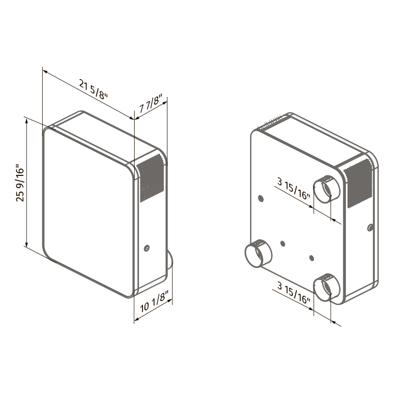 Vents Freshbox 100 ERV WiFi - Dimensions