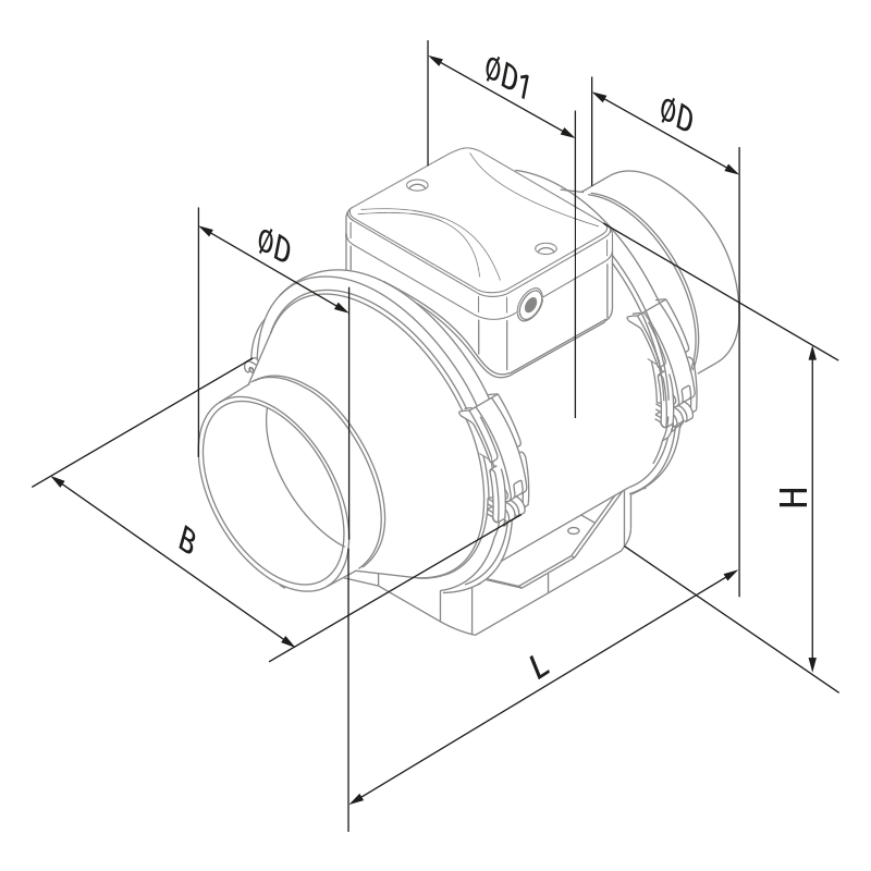 Vents Turbo-E 100 - Dimensions