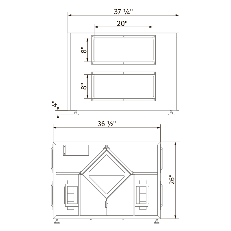 Vents Blaulite HRV 13 - Dimensions