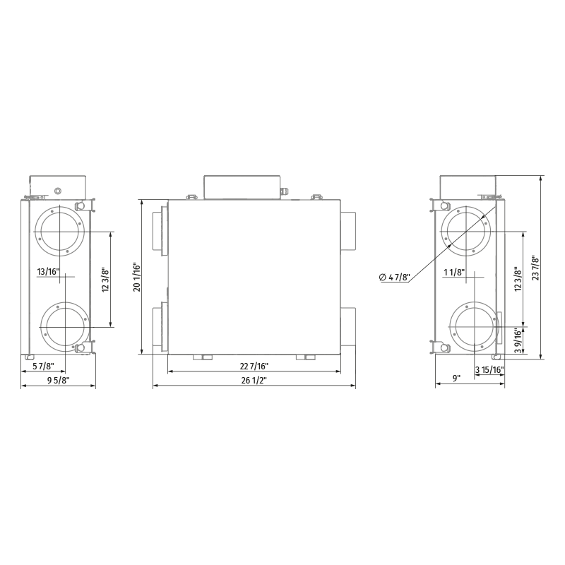 Vents ERV D 120 - Dimensions