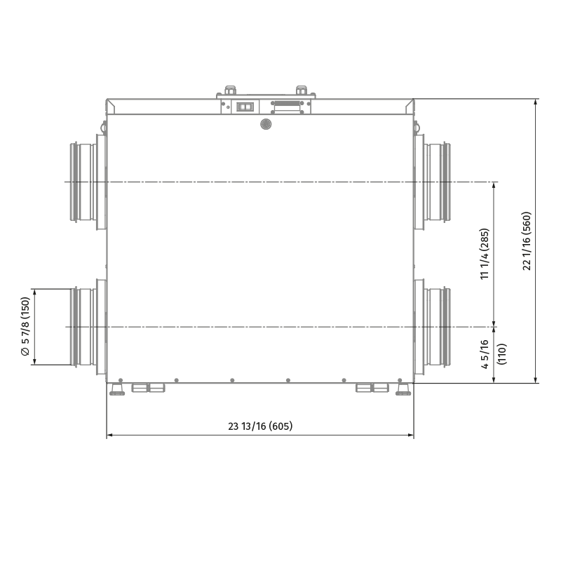 Blauberg ERV EC L 150 R - Dimensions