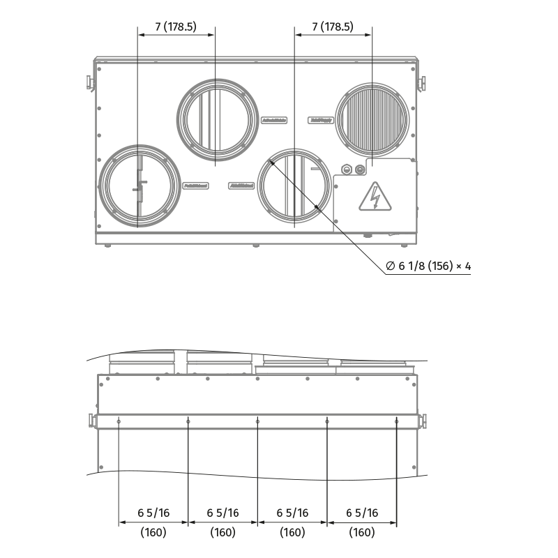 Blauberg HRV EC SR 200 R - Dimensions