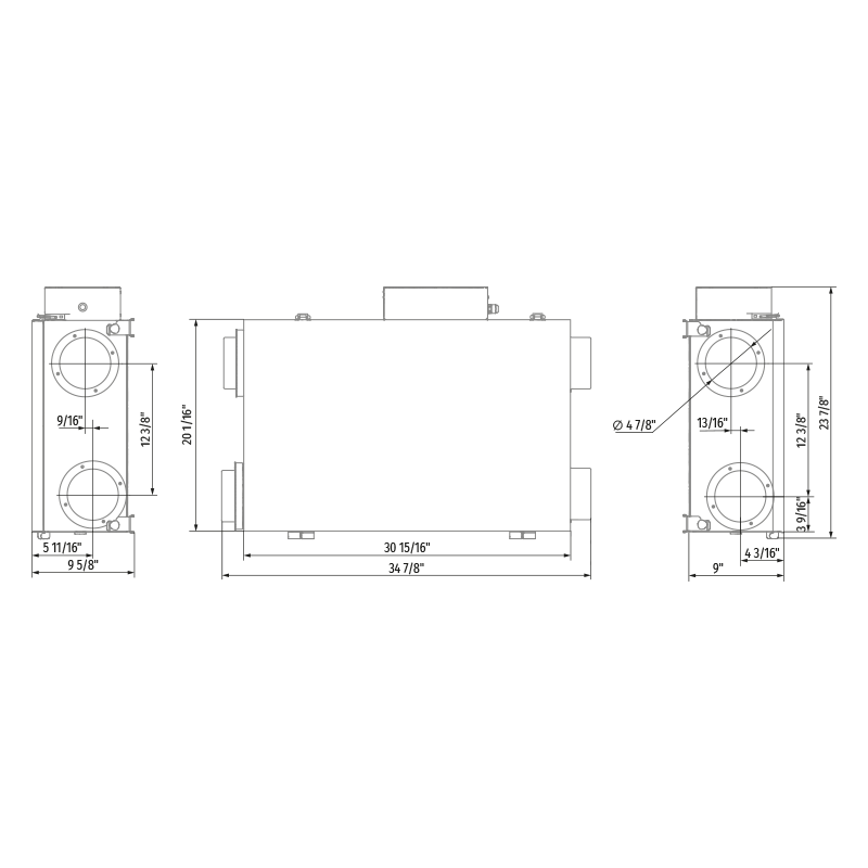 Vents ERV DR 120 - Dimensions