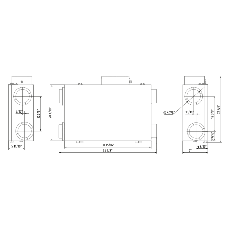 Vents HRV DR 120 - Dimensions