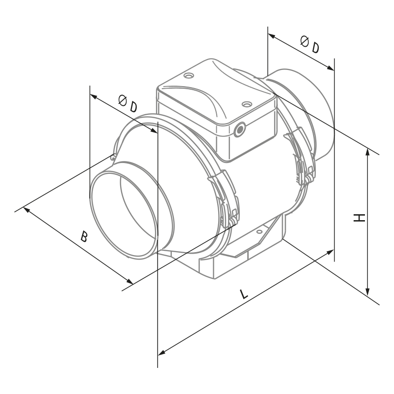 Vents Turbo 150 - Dimensions