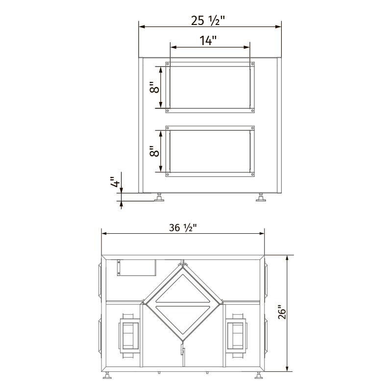 Vents Blaulite ERV 5 - Dimensions