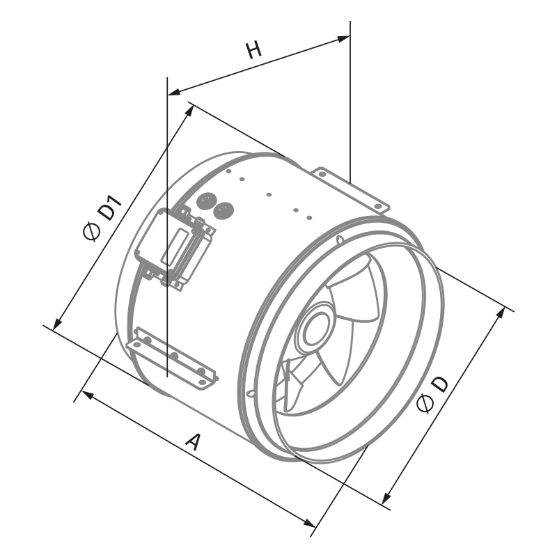 Vents Primo 355 - Dimensions