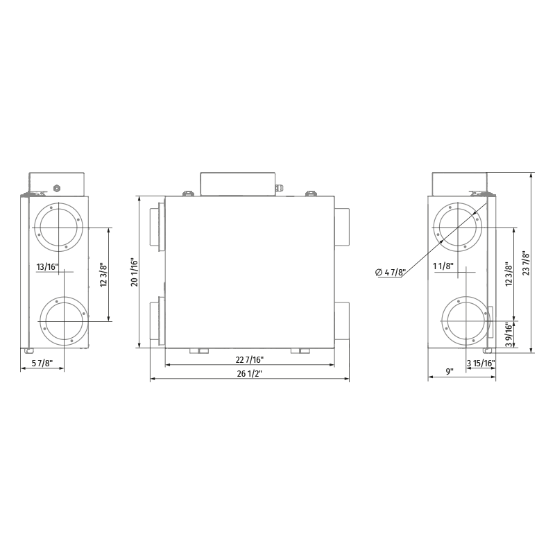 Vents HRV EC D 120 - Dimensions