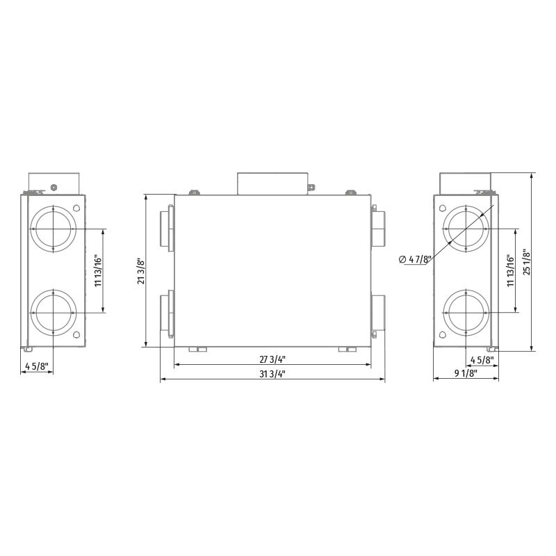 Vents HRV EC D 140 - Dimensions