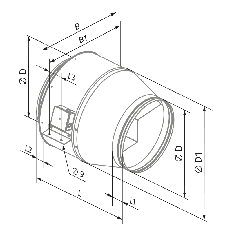 Vents Centro-M 355 L - Dimensions