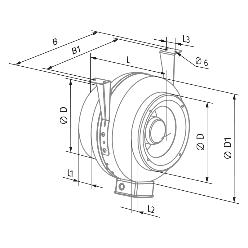 Vents Centro-M 250 - Dimensions