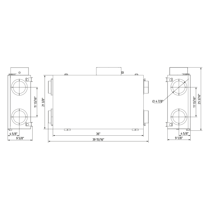 Vents ERV DR 150 - Dimensions