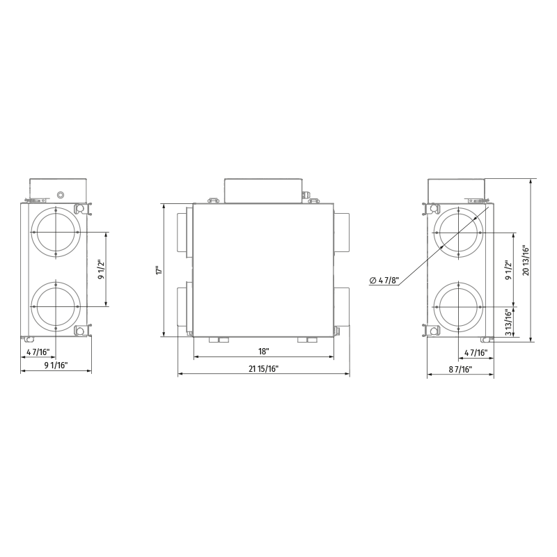 Vents ERV D 80 - Dimensions