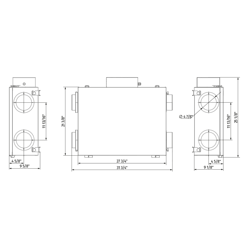 Vents ERV D 150 - Dimensions